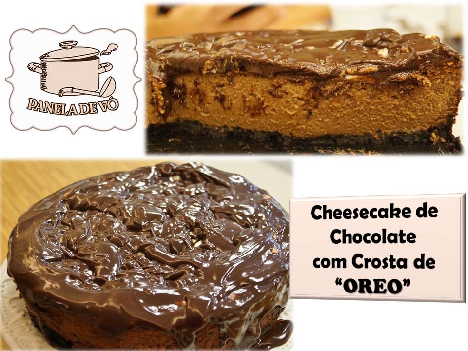 Cheesecake de Chocolate com crosta de Oreo!
